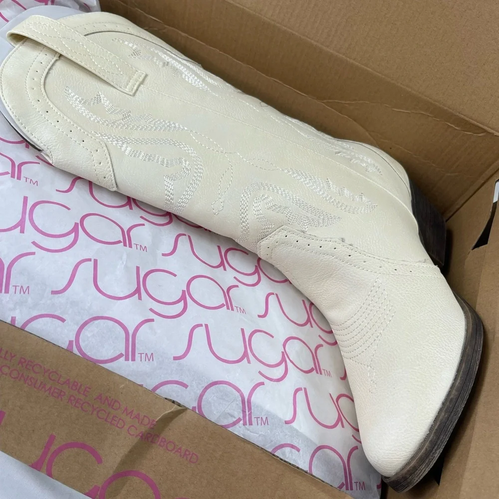 Sugar Western Boots Size 9 Cream NWB - Picture 3 of 11